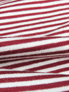 White/Cranberry Rayon/Lycra Horizontal Stripe Jersey Knit 56W