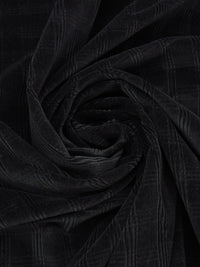 Black 100% Cotton Plaid Weave Corduroy - NY Designer - 44W