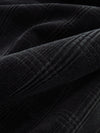 Black 100% Cotton Plaid Weave Corduroy - NY Designer - 44W