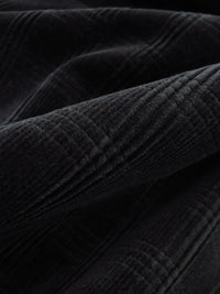 Black 100% Cotton Plaid Weave Corduroy - NY Designer - 44W