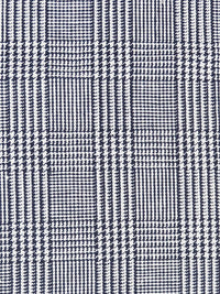 White/Midnight Sapphire 100% Linen Glen Plaid Design Suiting 58W