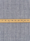 White/Midnight Sapphire 100% Linen Glen Plaid Design Suiting 58W