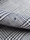 White/Midnight Sapphire 100% Linen Glen Plaid Design Suiting 58W