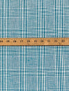 Teal Blue/Eggshell 100% Linen Glen Plaid Design Suiting 56W