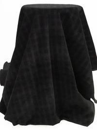 Black 100% Cotton Plaid Weave Corduroy - NY Designer - 44W