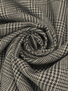 Stone Tan/Black 100% Linen Glen Plaid Design Suiting 56W