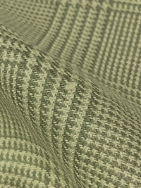 Sage Green/Sugar Cookie 100% Linen Glen Plaid Design Suiting 56W