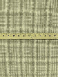 Sage Green/Sugar Cookie 100% Linen Glen Plaid Design Suiting 56W