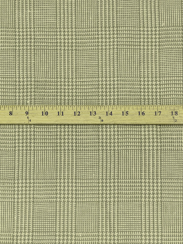 Sage Green/Sugar Cookie 100% Linen Glen Plaid Design Suiting 56W