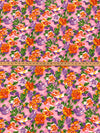 Light Pink/Imperial Purple/Marigold/Multi 100% Linen Floral Print Linen 56W