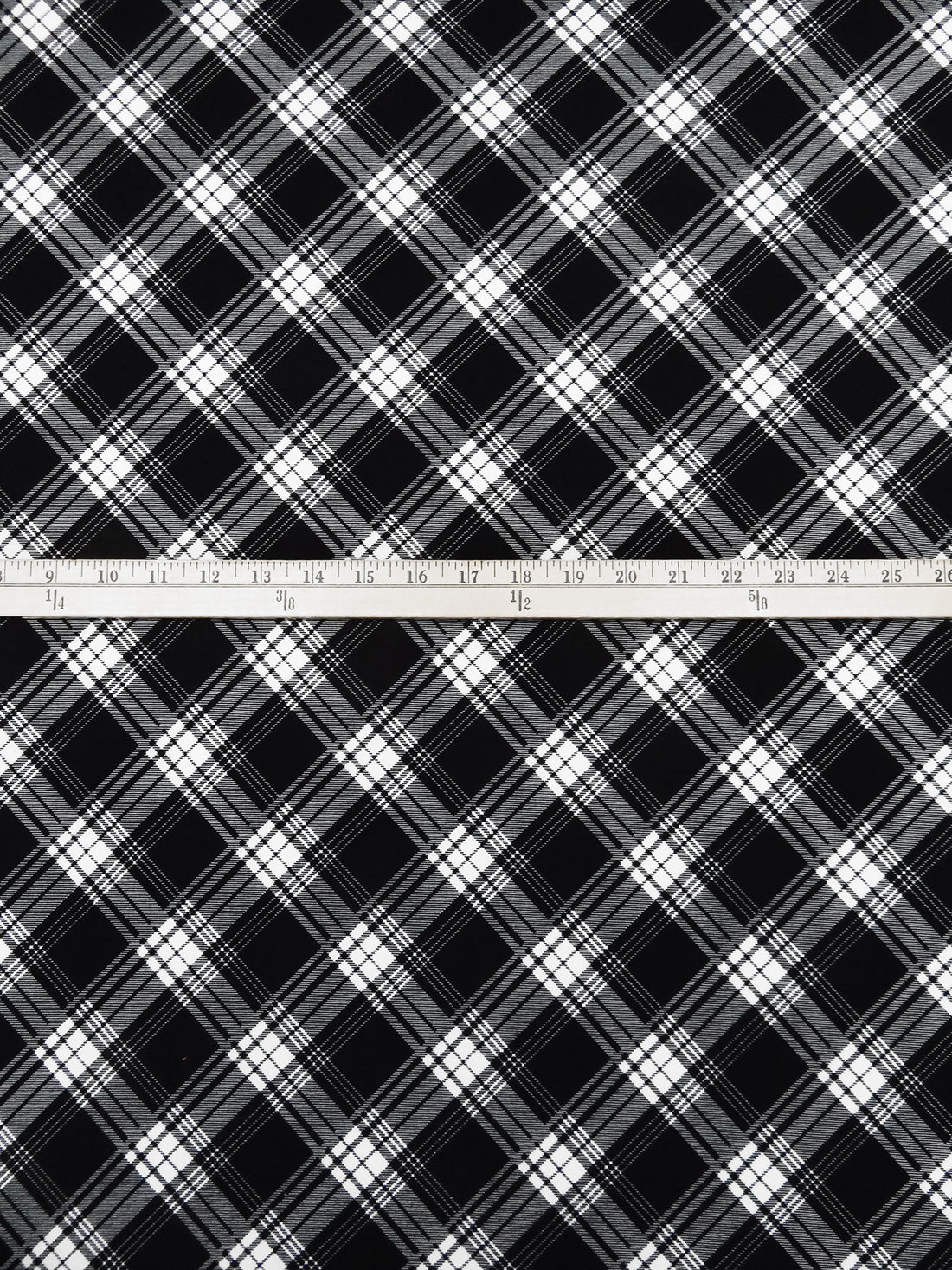 Black/White Polyester/Lycra Plaid Print ITY Knit 61W