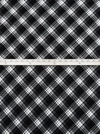 Black/White Polyester/Lycra Plaid Print ITY Knit 61W