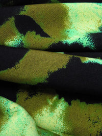 Dark Olive/Black/Pastel Green/Multi Polyester/Lycra Grunge Print ITY Knit 60W