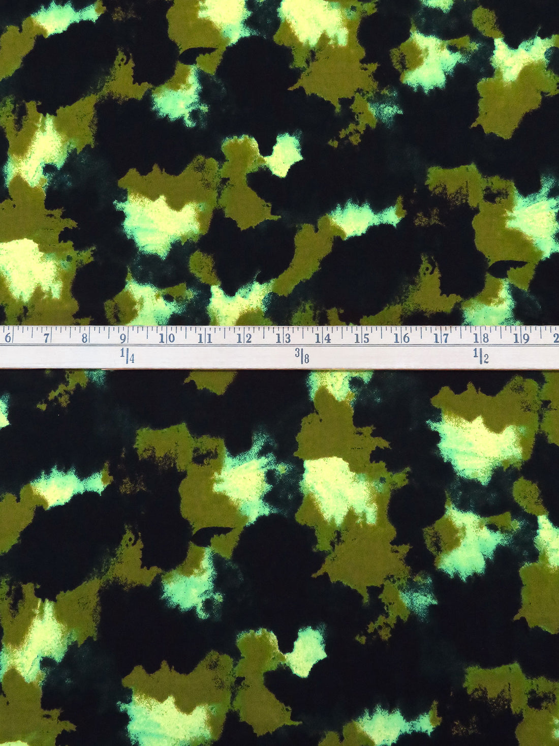Dark Olive/Black/Pastel Green/Multi Polyester/Lycra Grunge Print ITY Knit 60W
