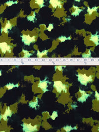 Dark Olive/Black/Pastel Green/Multi Polyester/Lycra Grunge Print ITY Knit 60W