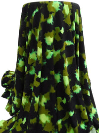 Dark Olive/Black/Pastel Green/Multi Polyester/Lycra Grunge Print ITY Knit 60W