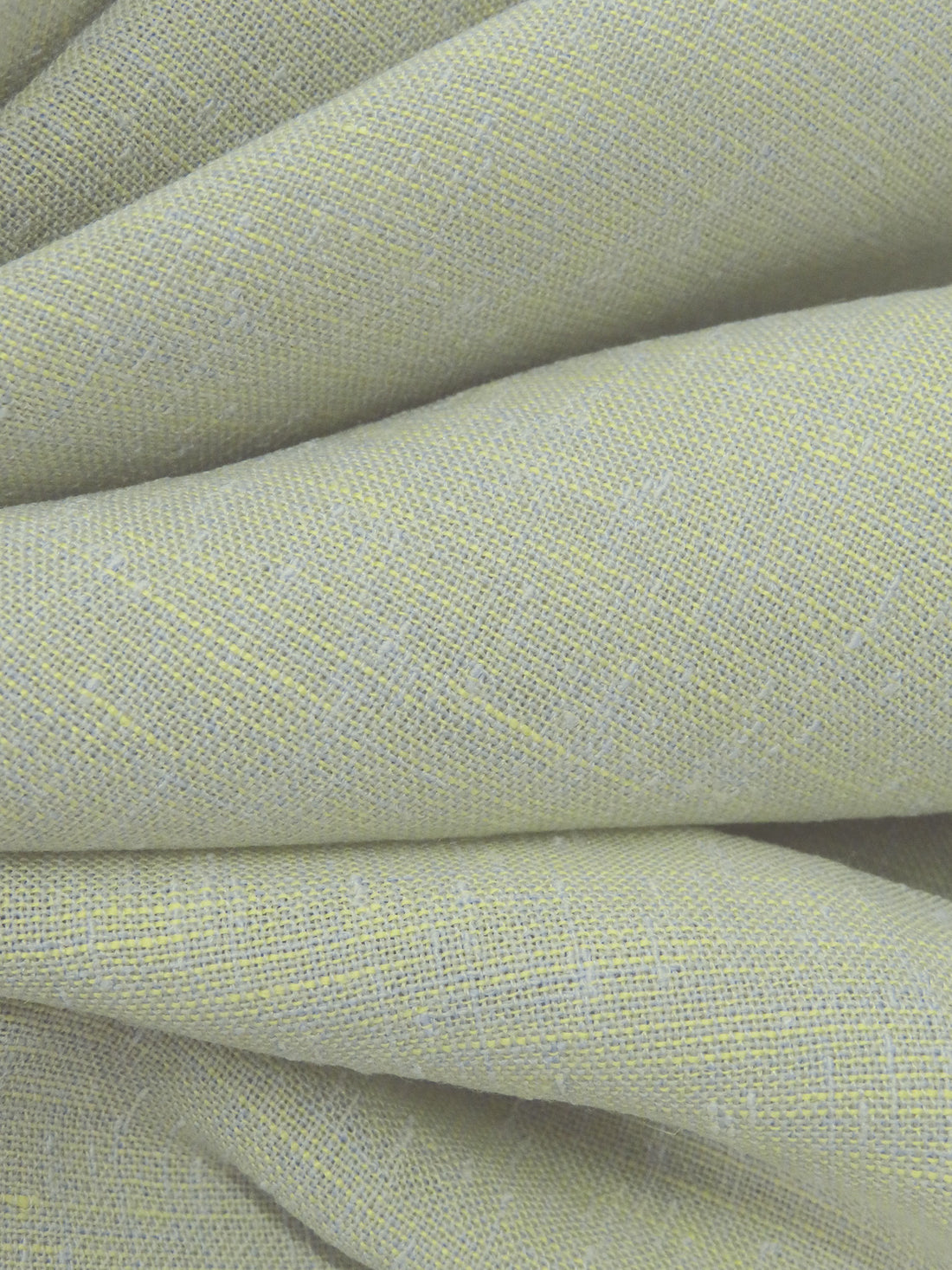 Light Yellow/Light Gray Polyester/Rayon Linen-Look Sheer Woven - Luxe Resort Designer - 52W
