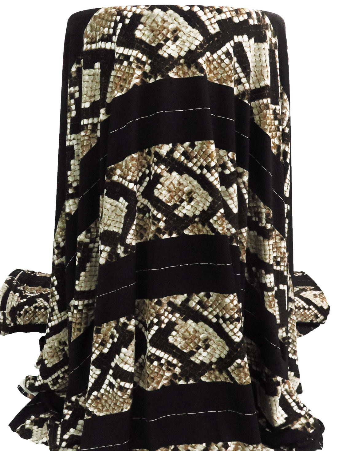SOLD BY THE PANEL ONLY - Pale Brown/Grullo/Black/Multi Polyester/Lycra Snakeskin Print ITY Knit - 59W