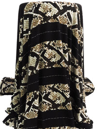 SOLD BY THE PANEL ONLY - Pale Brown/Grullo/Black/Multi Polyester/Lycra Snakeskin Print ITY Knit - 59W