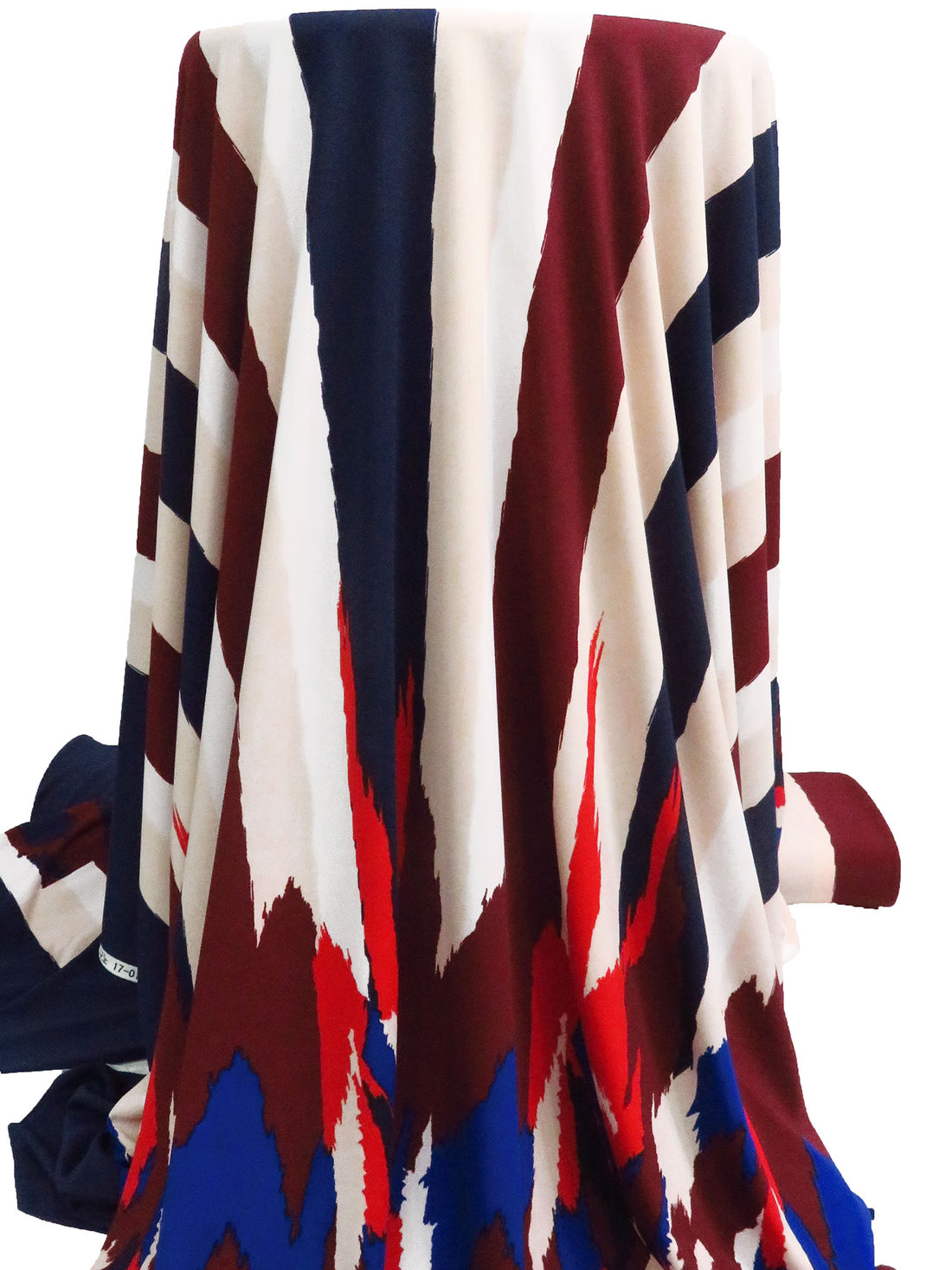 SOLD BY THE PANEL ONLY - Dark Scarlet/Pale Pink/Midnight Navy/Multi Polyester/Lycra Abstract Print ITY Knit - 58W