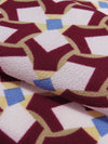 Burgundy/Pale Pink/Bluebell/Multi 100% Polyester Geometric Abstract Print Bubble Crepe 62W