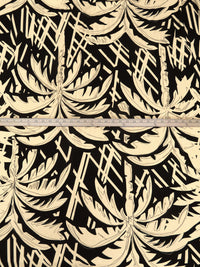 Black/Parchment/Warm Gray 100% Rayon Abstract Tree Print Crepe - Luxe Resort Designer - 54W