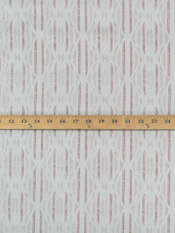 Pale Gray/Maroon 100% Linen Weathered Diamond Print Shirting 56W