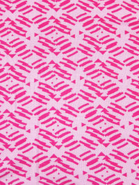 Bubblegum Pink/Fuchsia Rayon/Lycra Geometric Abstract Print Jersey Knit 56W