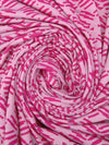 Bubblegum Pink/Fuchsia Rayon/Lycra Geometric Abstract Print Jersey Knit 56W