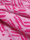 Bubblegum Pink/Fuchsia Rayon/Lycra Geometric Abstract Print Jersey Knit 56W