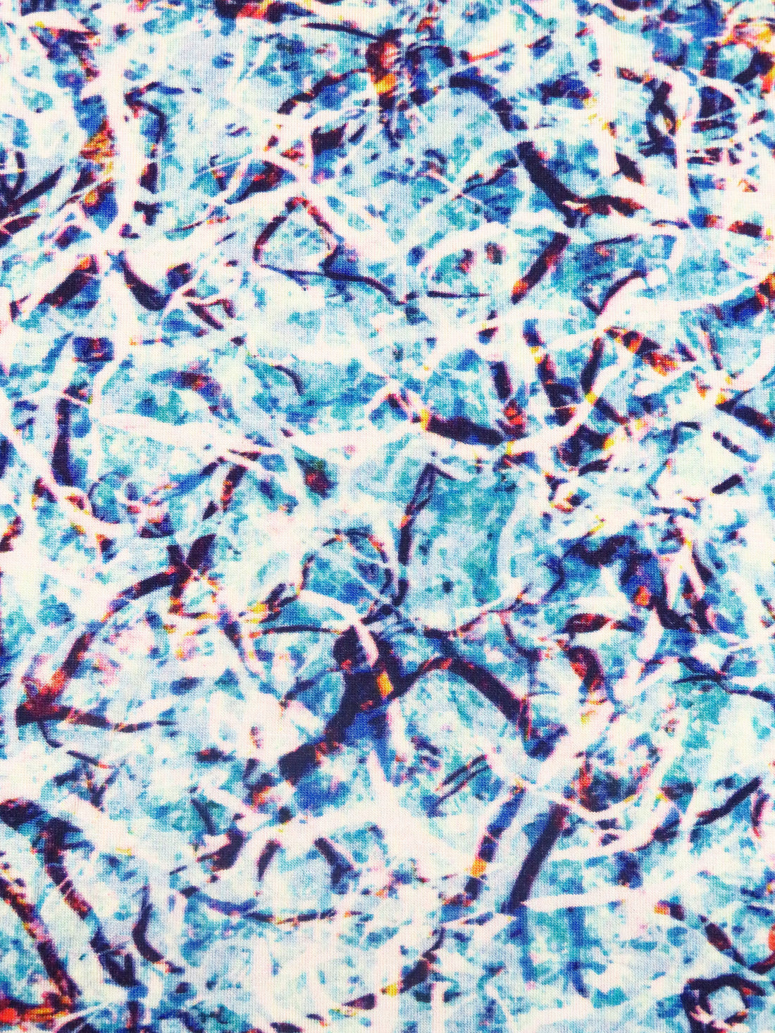 Icy Blue/Grape/White/Multi Rayon/Lycra Crackled Abstract Print Jersey Knit 54W