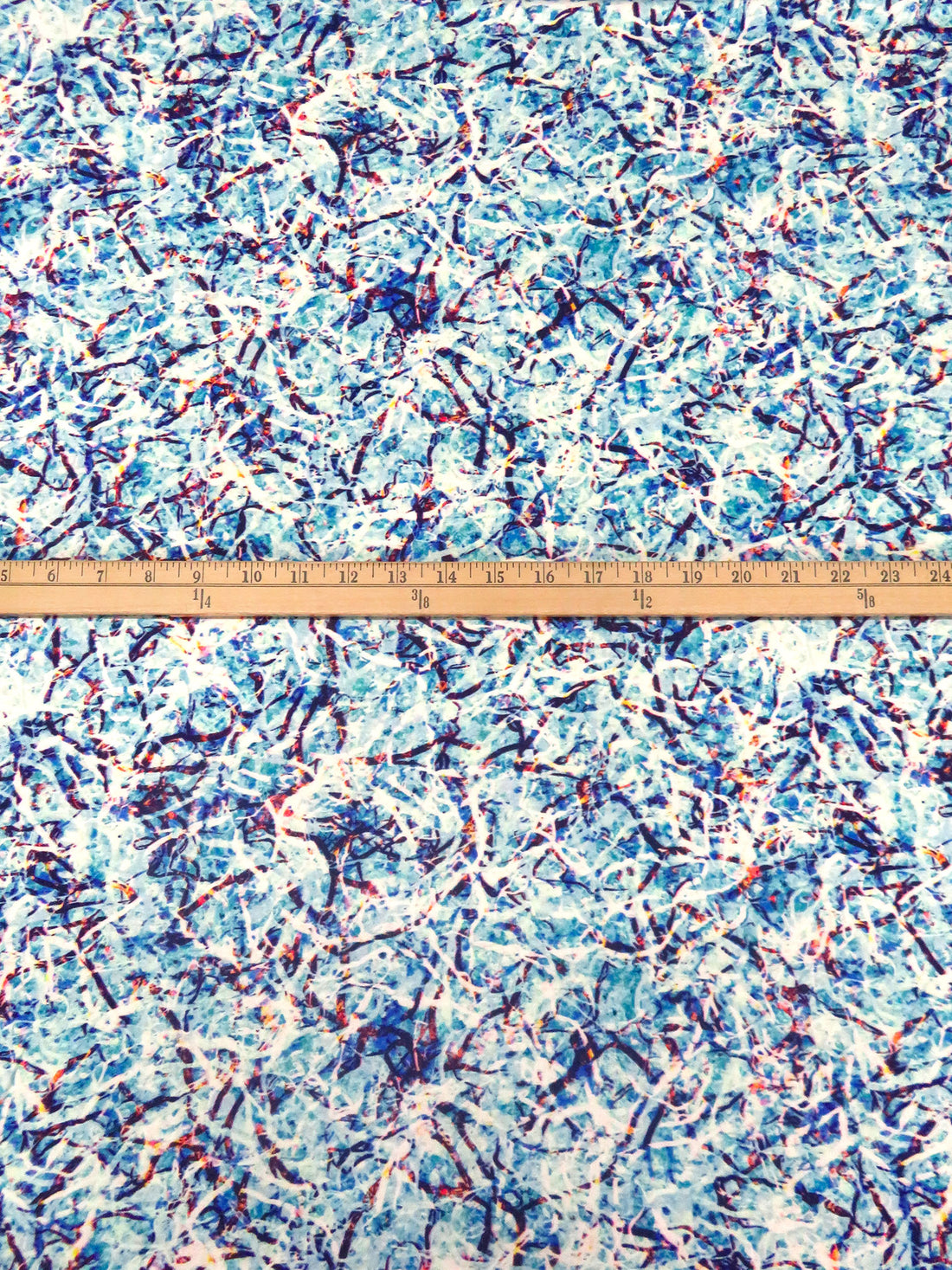 Icy Blue/Grape/White/Multi Rayon/Lycra Crackled Abstract Print Jersey Knit 54W