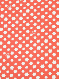 Orange Coral/White 100% Rayon Bubble Floral Print Challis - DKNY - 50W