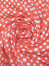 Orange Coral/White 100% Rayon Bubble Floral Print Challis - DKNY - 50W