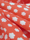 Orange Coral/White 100% Rayon Bubble Floral Print Challis - DKNY - 50W