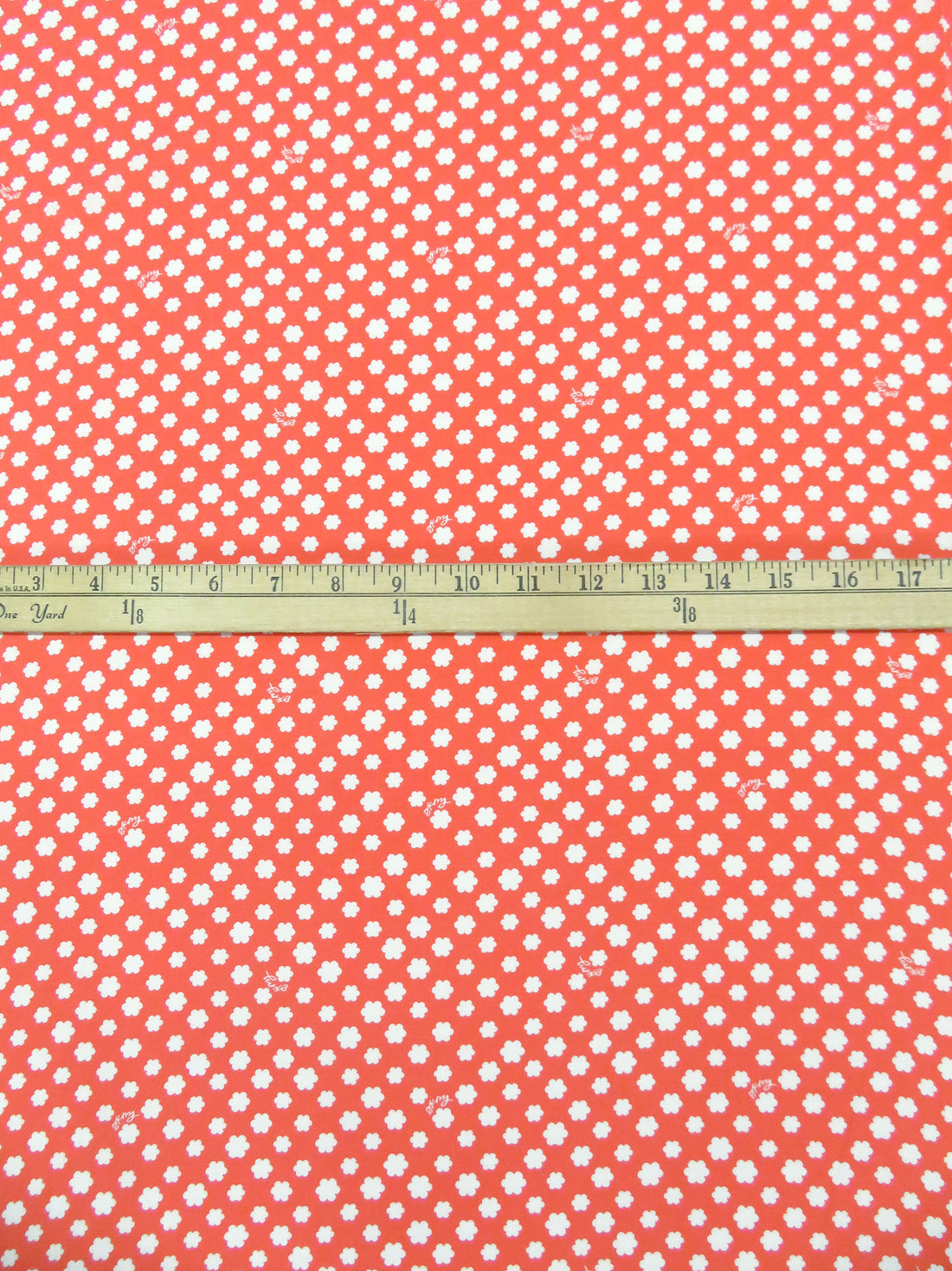 Orange Coral/White 100% Rayon Bubble Floral Print Challis - DKNY - 50W