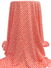 Orange Coral/White 100% Rayon Bubble Floral Print Challis - DKNY - 50W