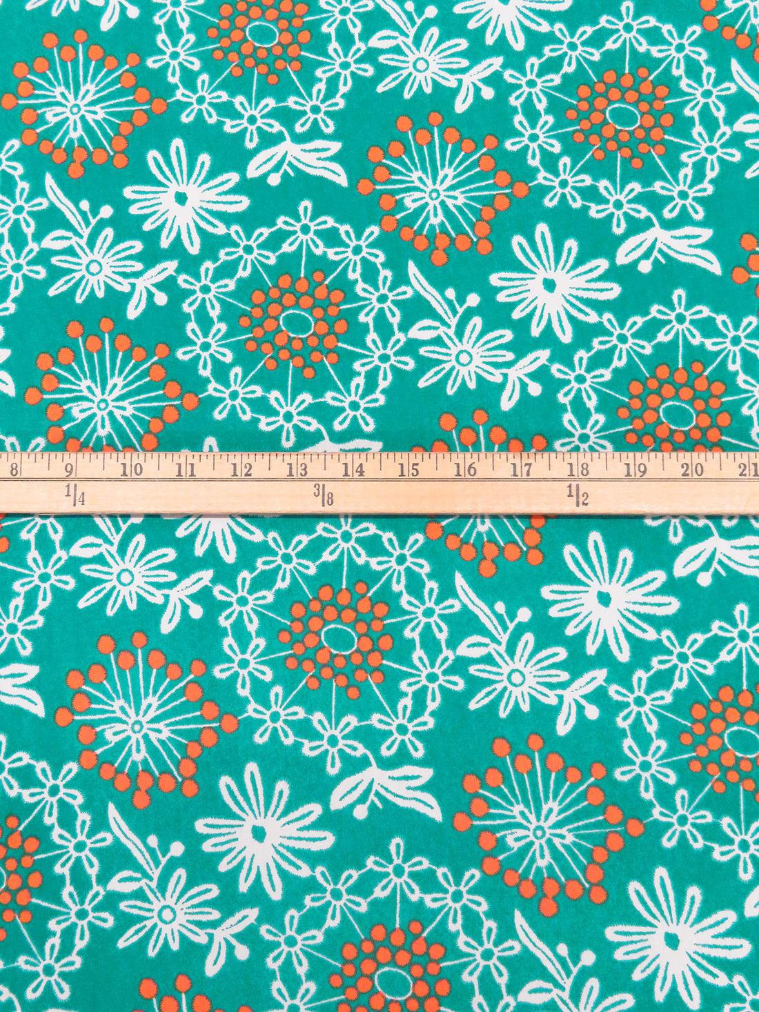 Tropical Tea/White/Tangerine 100% Polyester Lacy Floral Print Crepe De Chine 58W