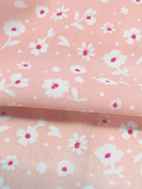 Baby Peach/White 100% Polyester Vintage Floral Print Crepe Blouse Weight Woven 60W