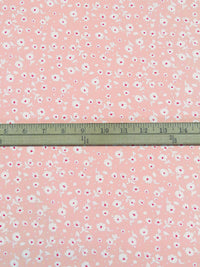Baby Peach/White 100% Polyester Vintage Floral Print Crepe Blouse Weight Woven 60W