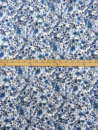 White/Steel Blue/Sky Blue/Multi Polyester/Lycra Floral Print FTY Knit 58W