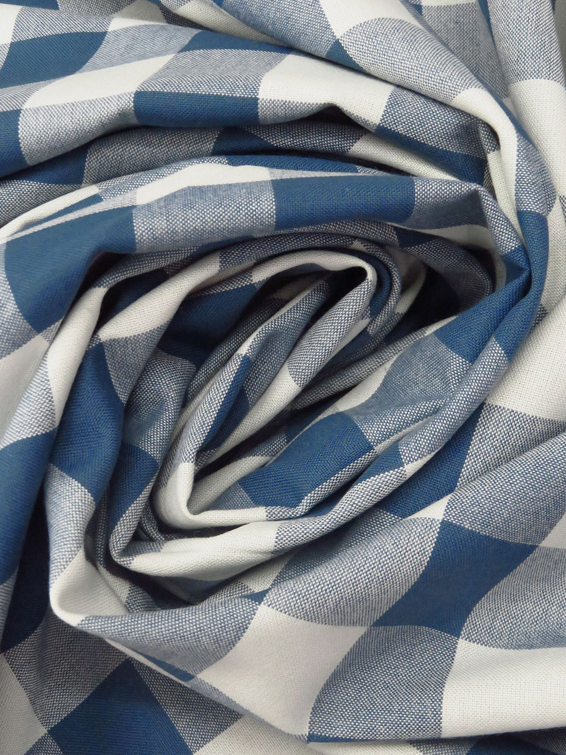 Colonial Blue/Off-White 100% Cotton Check Plaid Shirting - Robert Kaufman - 44W