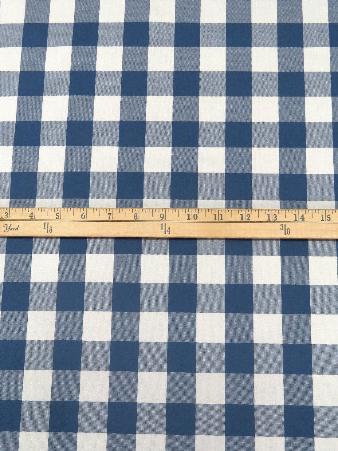 Colonial Blue/Off-White 100% Cotton Check Plaid Shirting - Robert Kaufman - 44W