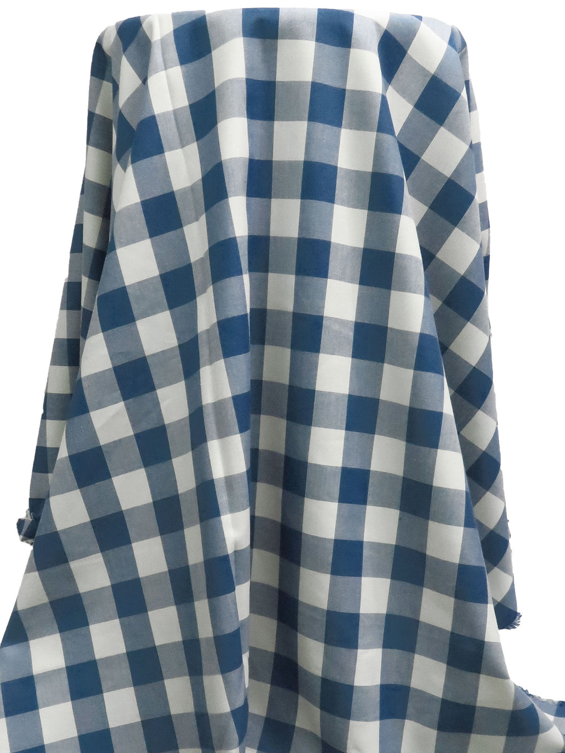 Colonial Blue/Off-White 100% Cotton Check Plaid Shirting - Robert Kaufman - 44W