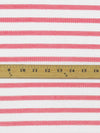 White/Brink Pink Polyester/Lycra Horizontal Crochet-Look Stripe Knit 58W