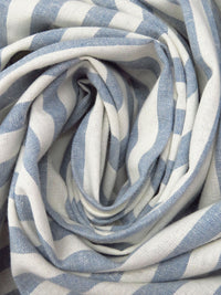 Daisy White Linen/Cotton Vertical Stripe Weave Essex Yarn-Dyed Woven - Robert Kaufman - 44W