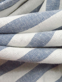 Daisy White Linen/Cotton Vertical Stripe Weave Essex Yarn-Dyed Woven - Robert Kaufman - 44W
