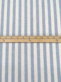 Daisy White Linen/Cotton Vertical Stripe Weave Essex Yarn-Dyed Woven - Robert Kaufman - 44W