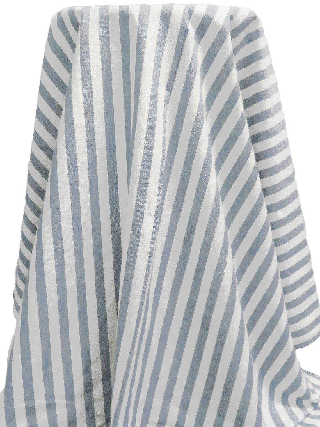 Daisy White Linen/Cotton Vertical Stripe Weave Essex Yarn-Dyed Woven - Robert Kaufman - 44W