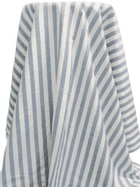 Daisy White Linen/Cotton Vertical Stripe Weave Essex Yarn-Dyed Woven - Robert Kaufman - 44W